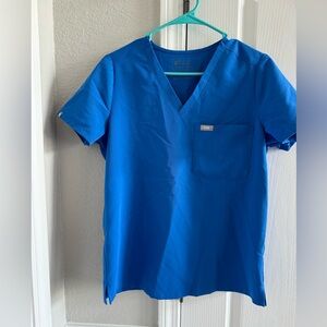Figs royal blue scrub top, women, small.
